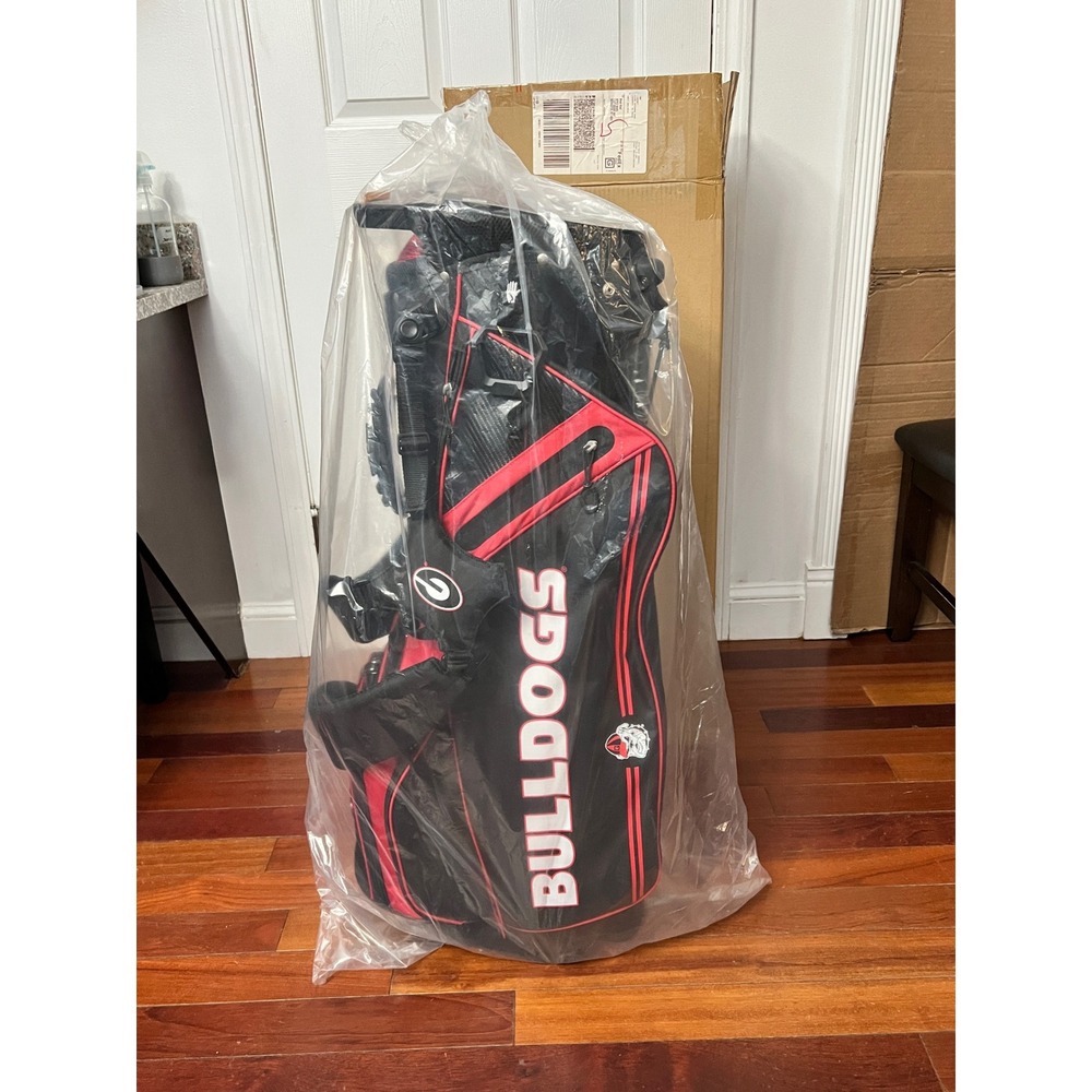 Team Effort Georgia Bulldogs Caddie Carry Hybrid Golf Bag 14-Way Black Red NEW - Picture 10 of 10